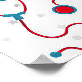 "Ik hou van geneeskunde" stethoscoop medisch dokte Poster (Hoek)