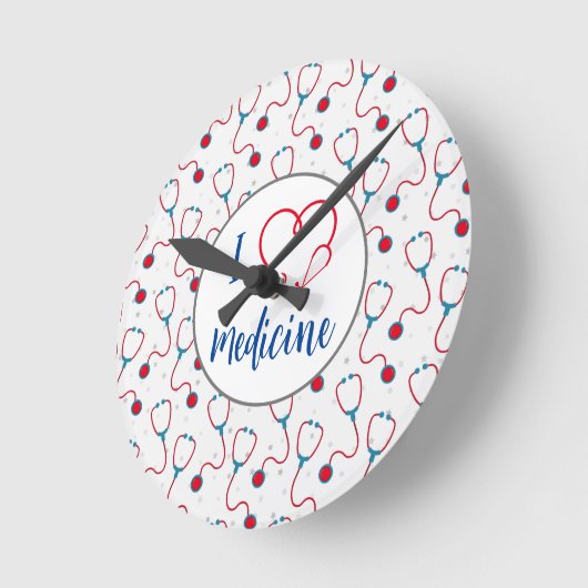 "Ik hou van geneeskunde" stethoscoop medisch dokte Ronde Klok (Hoek)