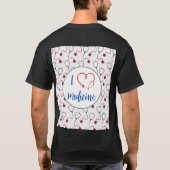 "Ik hou van geneeskunde" stethoscoop medisch dokte T-shirt (Achterkant)