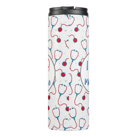 "Ik hou van geneeskunde" stethoscoop medisch dokte Thermosbeker (Achterkant)