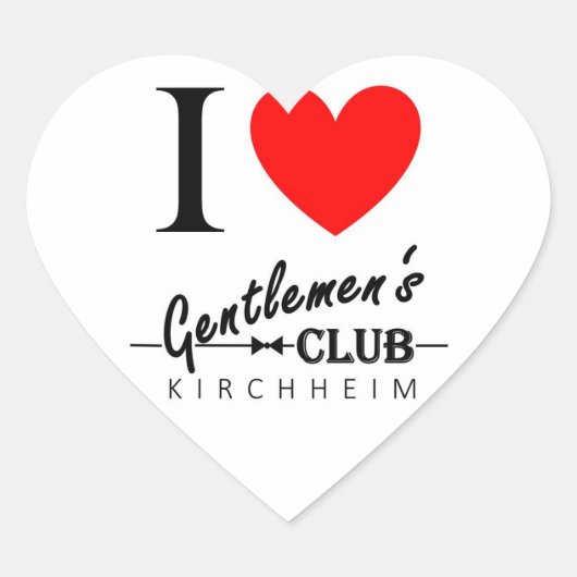 Ik hou van Gentlemen's Club Heart Sticker "Kirchhe (Voorkant)