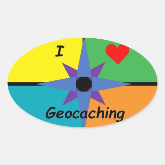 Ik hou van geocaching sticker (Voorkant)
