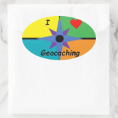 Ik hou van geocaching sticker (Tas)