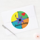 Ik hou van geocaching sticker (groot) (Envelop)