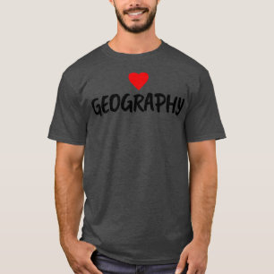 Ik hou van geografie (hart) t-shirt