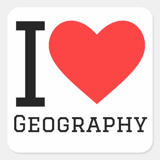 Ik hou van geografie vierkante sticker (Voorkant)