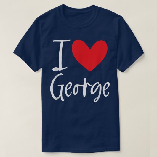 Ik hou van George Name Personalized Boy Man BFF Fr T-shirt (Design voorkant)