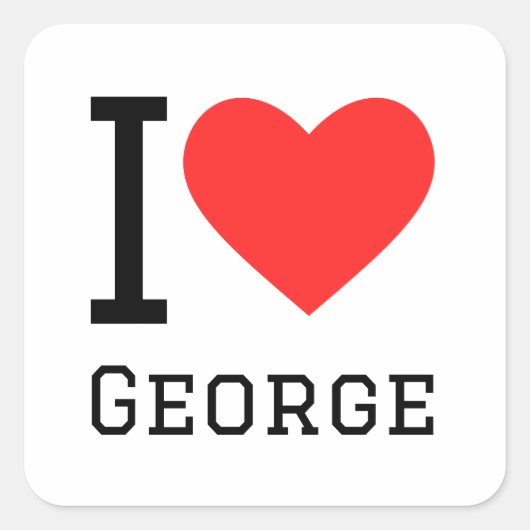 Ik hou van george vierkante sticker (Voorkant)