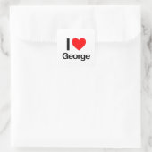 ik hou van george vierkante sticker (Tas)