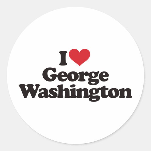 Ik hou van George Washington Ronde Sticker (Voorkant)