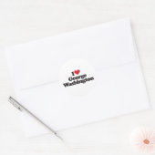 Ik hou van George Washington Ronde Sticker (Envelop)