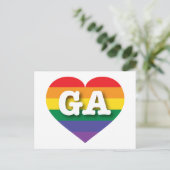 Ik hou van Georgia Rainbow Heart Briefkaart (Staand voorkant)