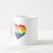 Ik hou van Georgia Rainbow Heart Koffiemok (Voorkant links)