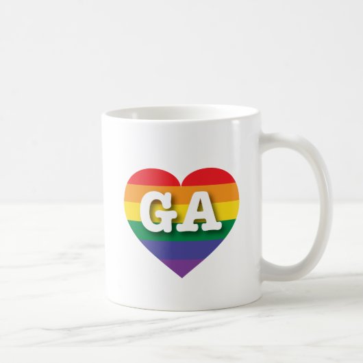 Ik hou van Georgia Rainbow Heart Koffiemok (Rechts)