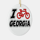 Ik hou van Georgisch fietsen Keramisch Ornament (Rechts)