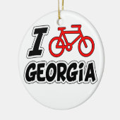 Ik hou van Georgisch fietsen Keramisch Ornament (Links)