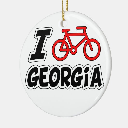 Ik hou van Georgisch fietsen Keramisch Ornament (Links)