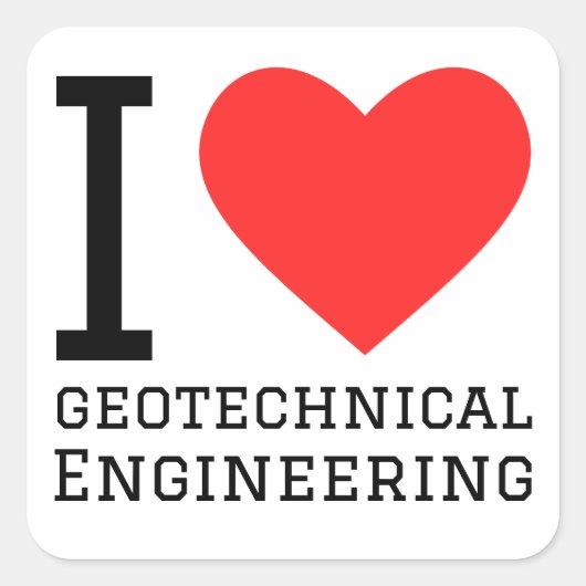 Ik hou van geotechnische techniek vierkante sticker (Voorkant)
