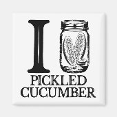 Ik hou van gepekelde komkommer -  augurk komkommer magneet (Voorkant)