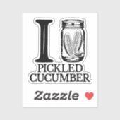 Ik hou van gepekelde komkommer -  augurk komkommer sticker (Vel)