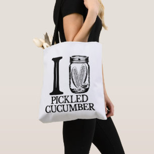 Ik hou van gepekelde komkommer - augurk komkommer tote bag