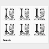 Ik hou van gepekelde komkommer - augurk komkommer vierkante sticker (Vel)