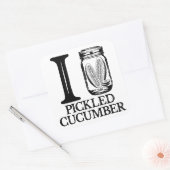 Ik hou van gepekelde komkommer - augurk komkommer vierkante sticker (Envelop)