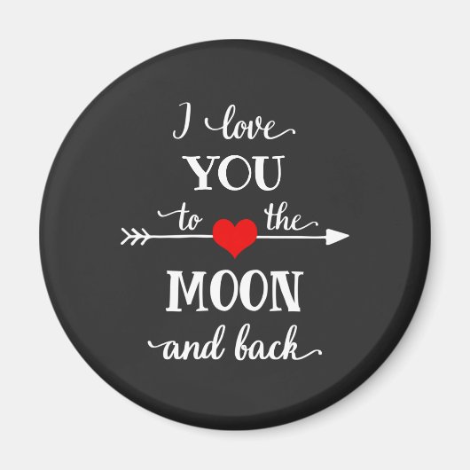 Ik hou van gepersonaliseerd naar de maan en terug magneet (Voorkant)