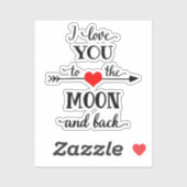 Ik hou van gepersonaliseerd naar de maan en terug sticker (Vel)