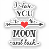 Ik hou van gepersonaliseerd naar de maan en terug sticker (Voorkant)