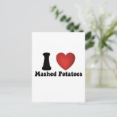 Ik hou van Gepureerde Aardappelen Kerstmaal Cadeau Briefkaart (Staand voorkant)