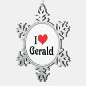 Ik hou van Gerald Tin Sneeuwvlok Ornament (Rechts)