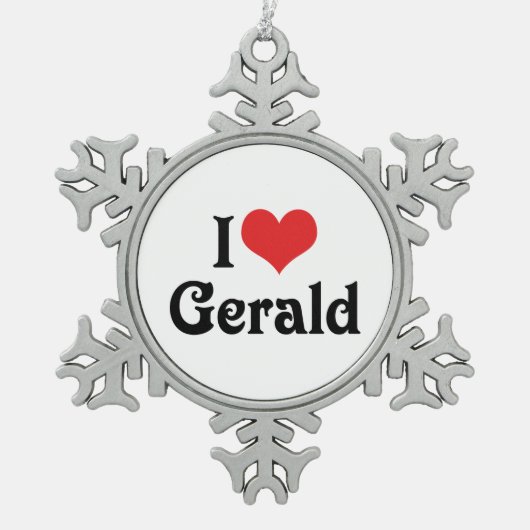 Ik hou van Gerald Tin Sneeuwvlok Ornament (Voorkant)