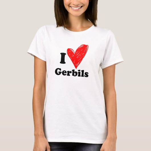 Ik hou van Gerbils T-shirt (Voorkant)