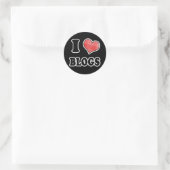 Ik hou van (geruite hart) blogs ronde sticker (Tas)
