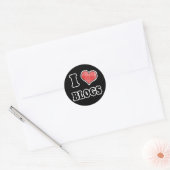 Ik hou van (geruite hart) blogs ronde sticker (Envelop)