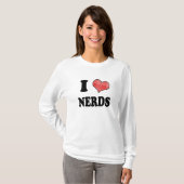 Ik hou van (geruite hart) nerds t-shirt (Voorkant volledig)