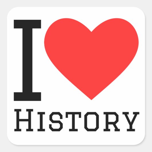 Ik hou van geschiedenis vierkante sticker (Voorkant)