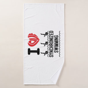 Ik hou van gesynchroniseerd zwemmen badhanddoek