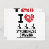 Ik hou van gesynchroniseerd zwemmen briefkaart (Voorkant / Achterkant)