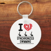 Ik hou van gesynchroniseerd zwemmen sleutelhanger (Voorkant)