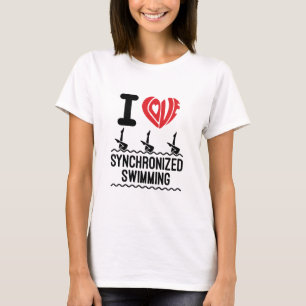 Ik hou van gesynchroniseerd zwemmen t-shirt
