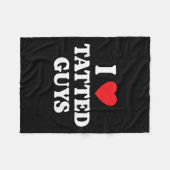 Ik hou van getatteerde jongens in hart getatteerde fleece deken (Voorkant (Horizontaal))