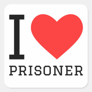 Ik hou van gevangenen vierkante sticker