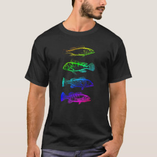 Ik hou van Gevist Marine Zee Bass Rainbow Darwin I T-shirt