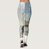 Ik hou van Geviste blauw vrouwen Leggings (Achterkant)