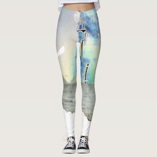 Ik hou van Geviste blauw vrouwen Leggings (Voorkant)