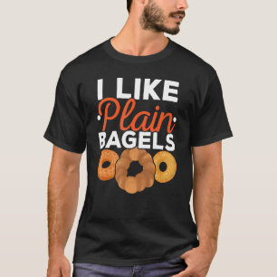 Ik hou van gewone bagels Eten Foodie Brood Joods T-shirt