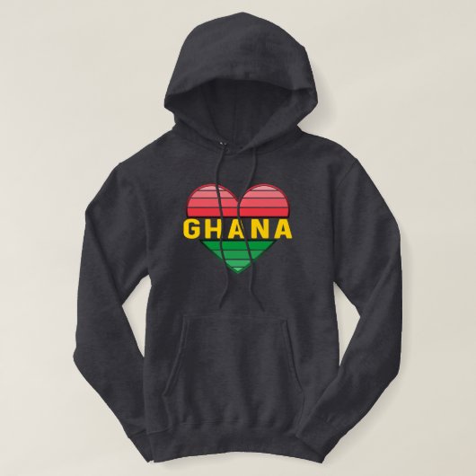 Ik hou van Ghana, Ghanees hart Hoodie (Design voorkant)