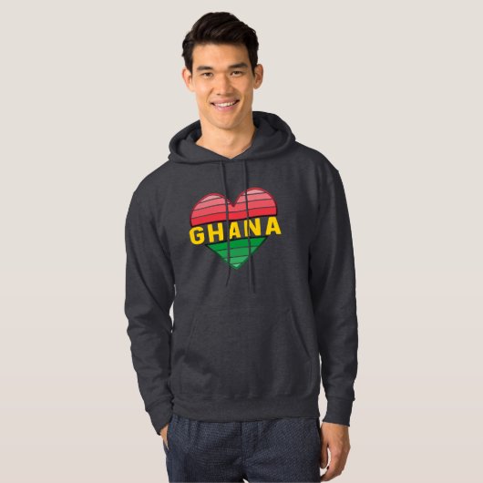 Ik hou van Ghana, Ghanees hart Hoodie (Voorkant volledig)